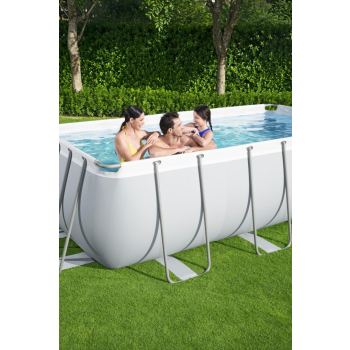 Basen stelażowy Power Steel 404x201x100 Szary 13x6FT BESTWAY 6w1 + Pompa piaskowa + Drabinka